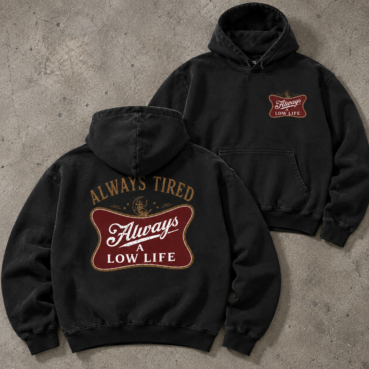 Low life black hoodie