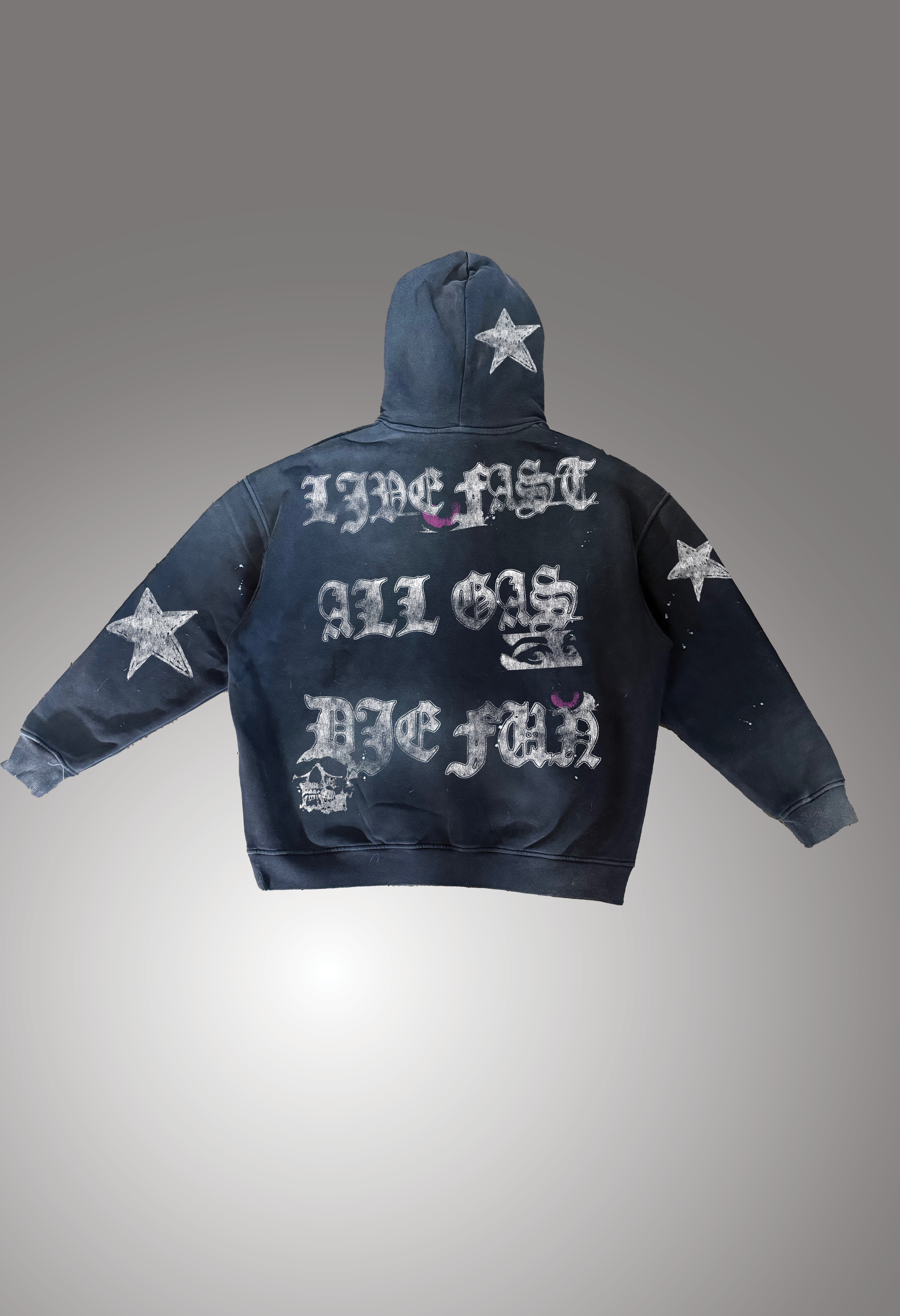 Distressed Graffiti Hoodie