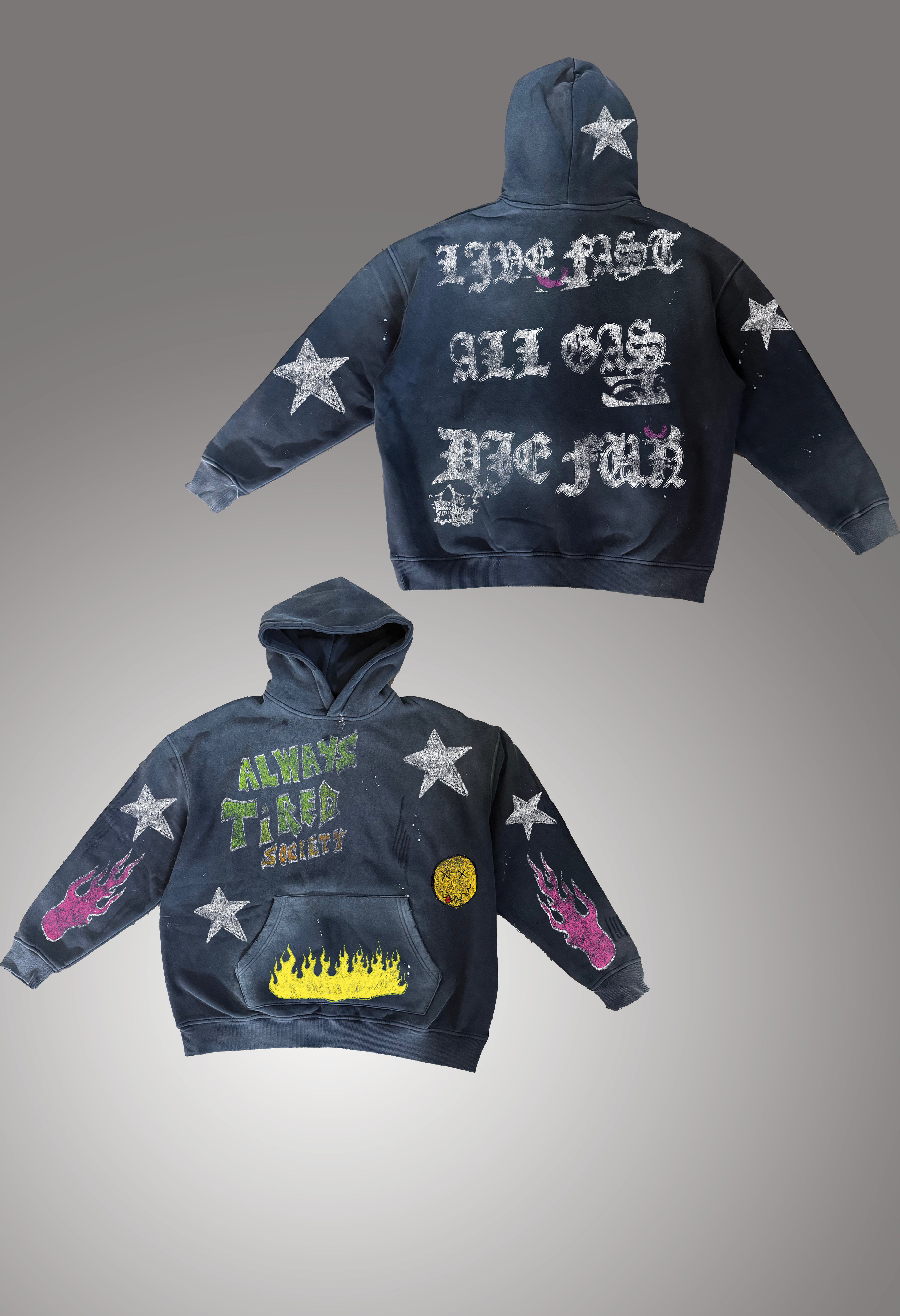 Distressed Graffiti Hoodie