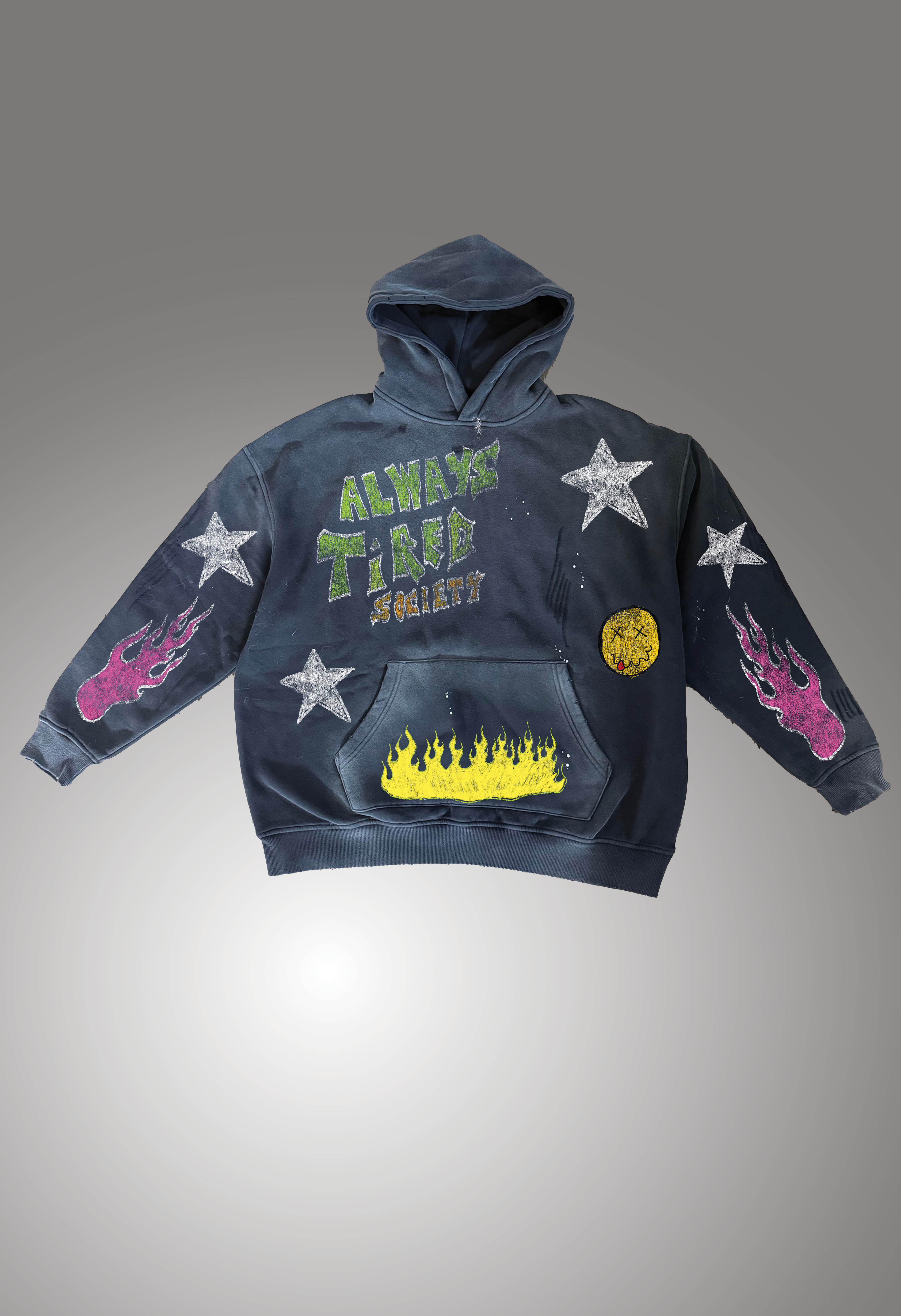 Distressed Graffiti Hoodie