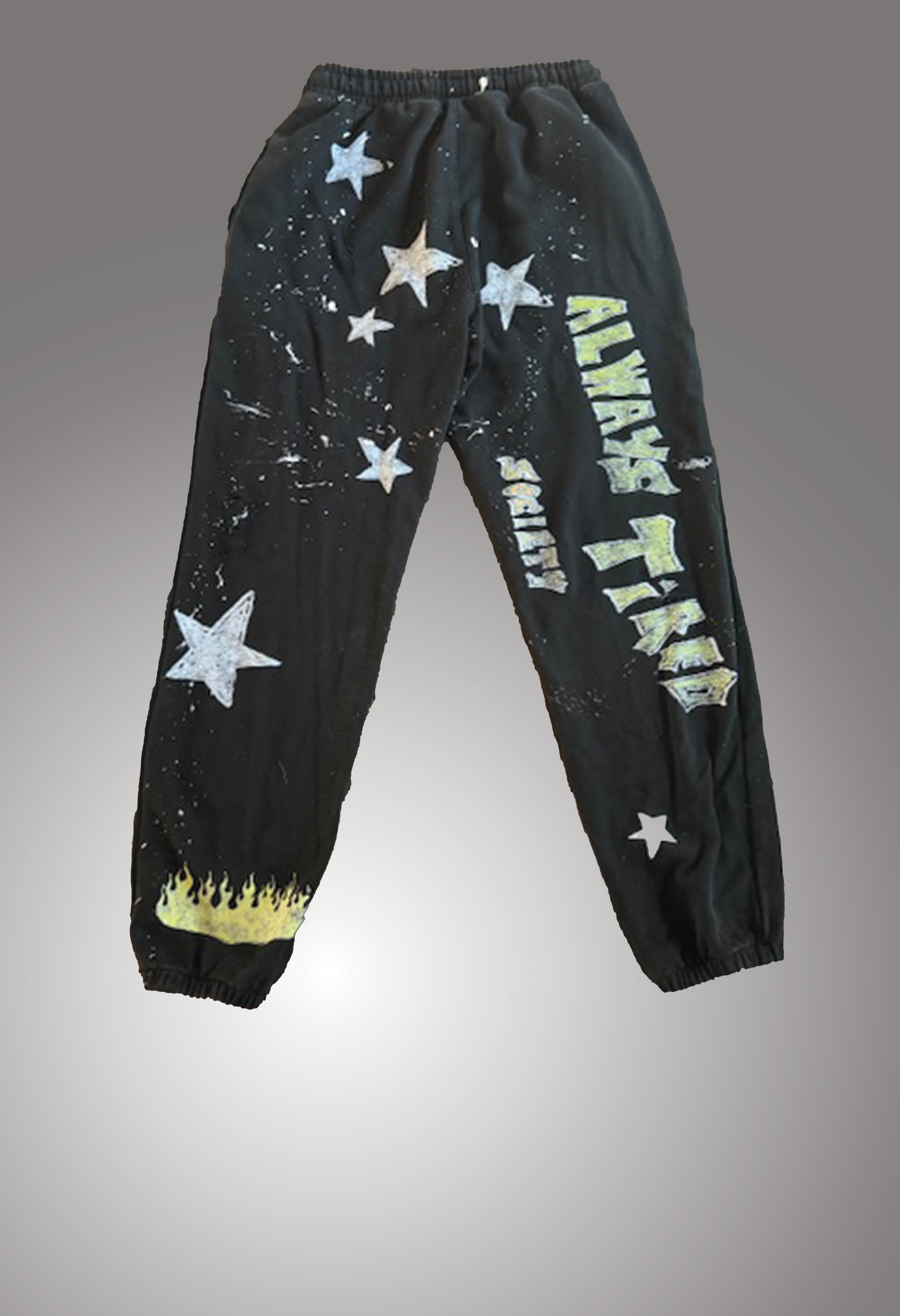 Distressed Graffiti Sweat Pants