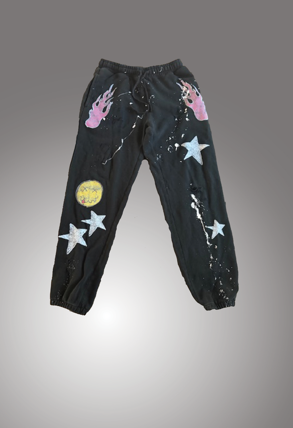 Distressed Graffiti Sweat Pants